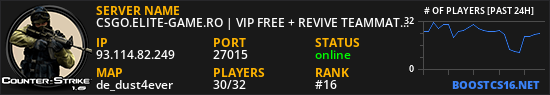 CSGO.ELITE-GAME.RO | VIP FREE + REVIVE TEAMMATES ::..