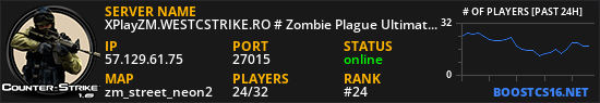 XPlayZM.WESTCSTRIKE.RO # Zombie Plague UltimateX [FDL + VIP 22-10 + POINTS] ®