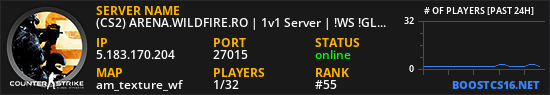 (CS2) ARENA.WILDFIRE.RO | 1v1 Server | !WS !GLOVES